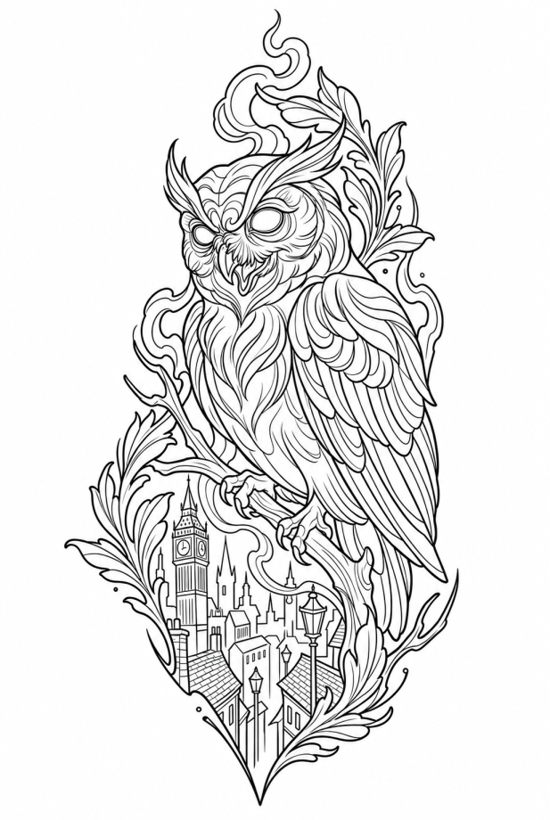 Owl stencil. Reading 2 of 4.